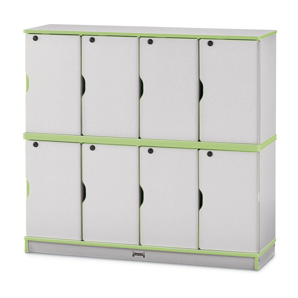 4696JC130, Rainbow Accents Stacking Lockable Lockers -  Double Stack - Key Lime Green