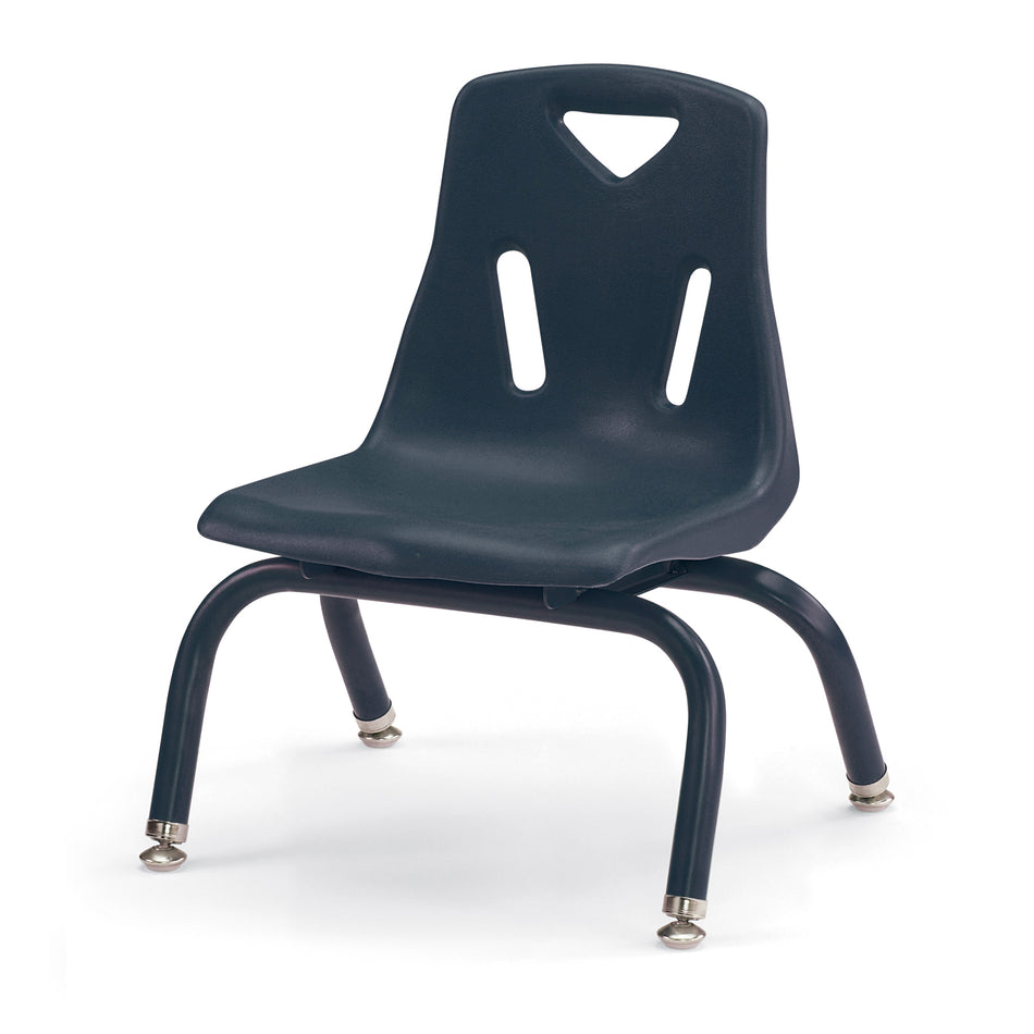 8118JC6112, Berries Stacking Chairs with Powder-Coated Legs - 8" Ht - Set of 6 - Navy
