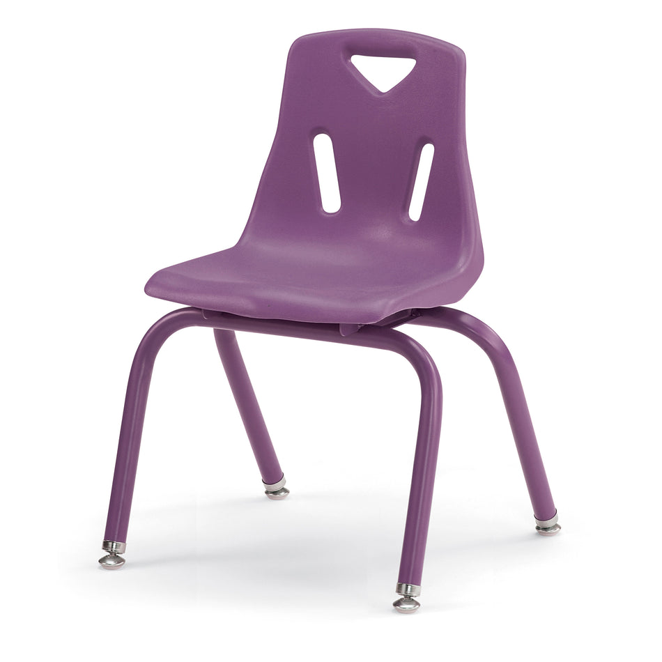 8124JC6004, Berries Stacking Chairs with Powder-Coated Legs - 14" Ht - Set of 6 - Purple