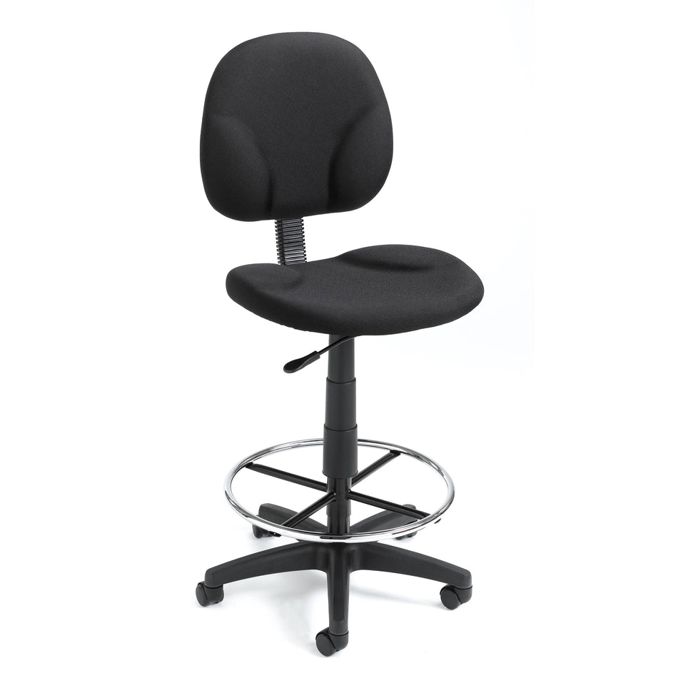 Black Fabric Drafting Stools with Footring, B1690-BK
