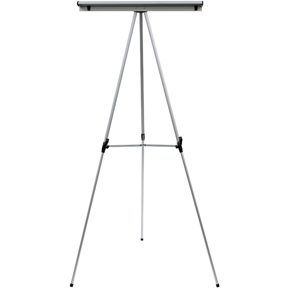 FLX09102MV Portable Light Weight Display Easel, Telescoping Adjustable Height Tripod, Adjustable Easel Pad Holder, 65" x 34", Silver Aluminum Frame by MasterVision