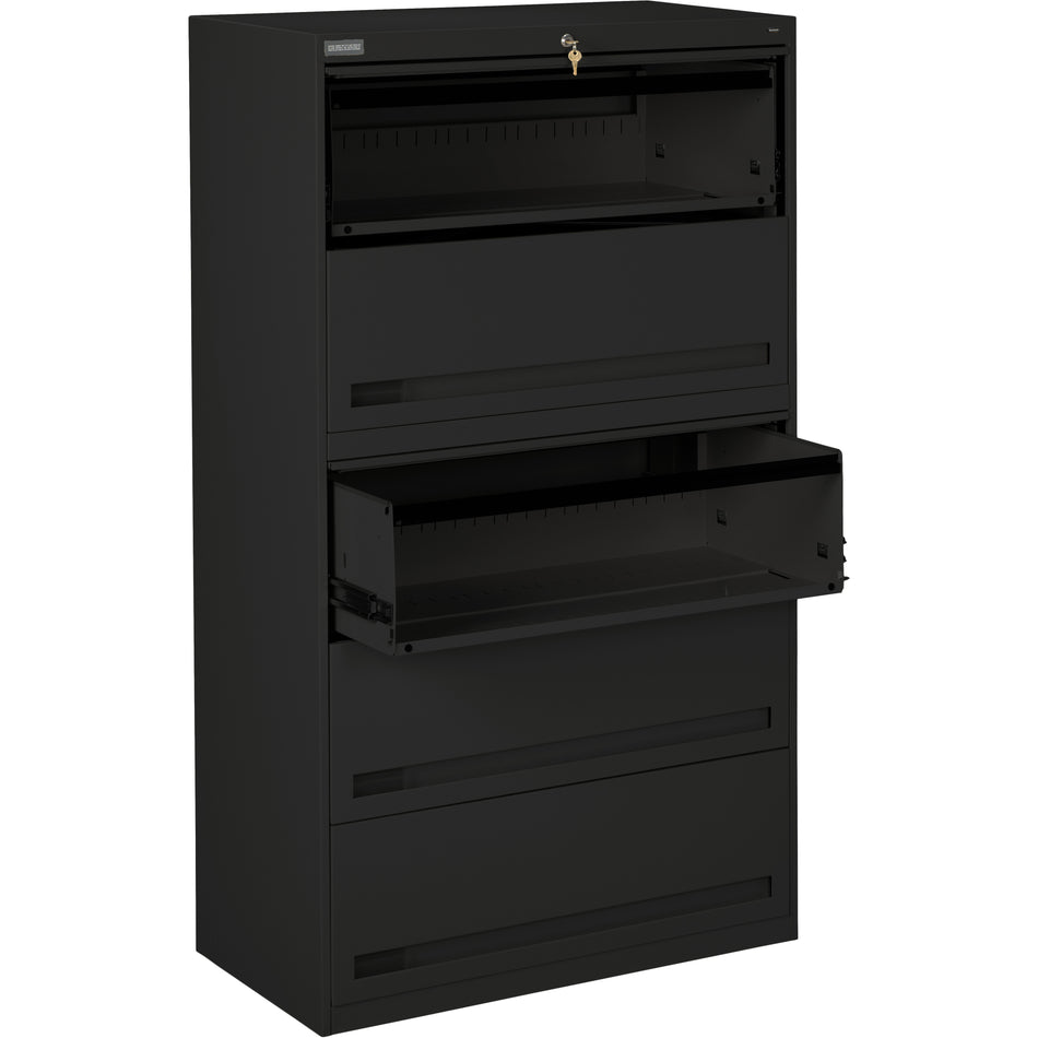 Tennsco 36" Wide Five-Drawer Lateral File with Retractable Doors, LPL3660L51