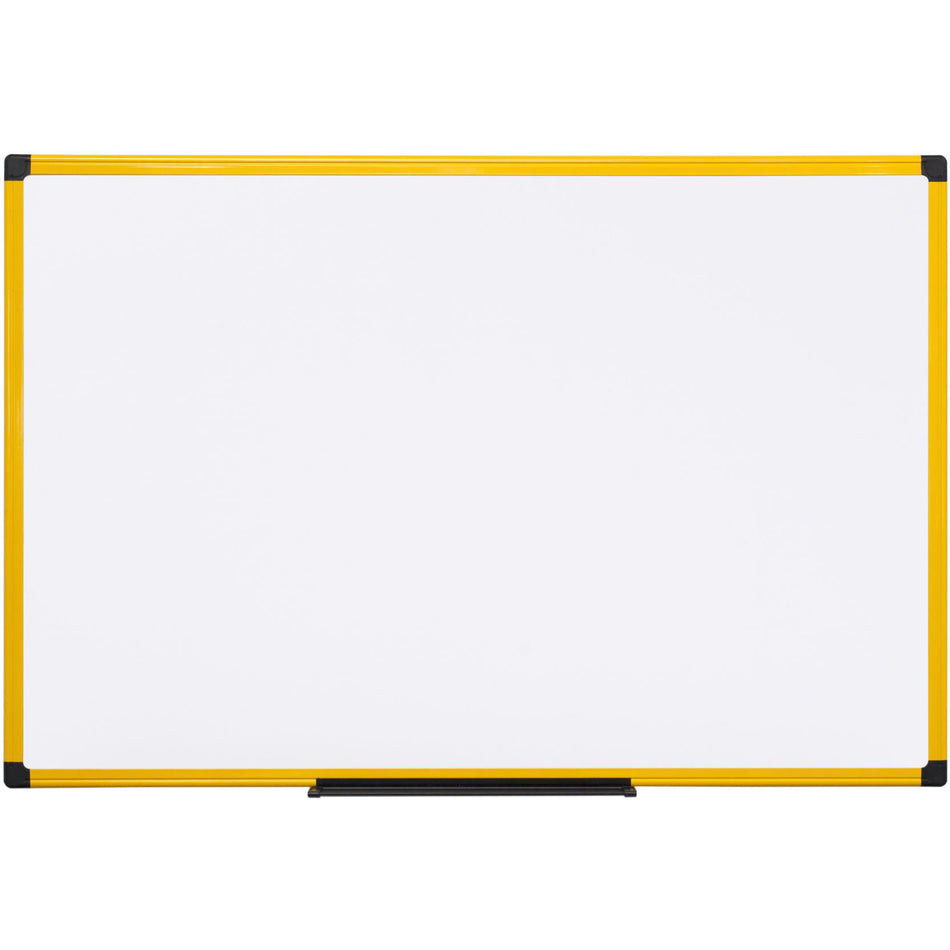 MA0315177 Industrial Series  Heavy Duty Dry Erase White Board, Magnetic, Adjustable Marker Tray Wall Mount Kit, 24" x 36", Yellow Aluminum Frame by MasterVision