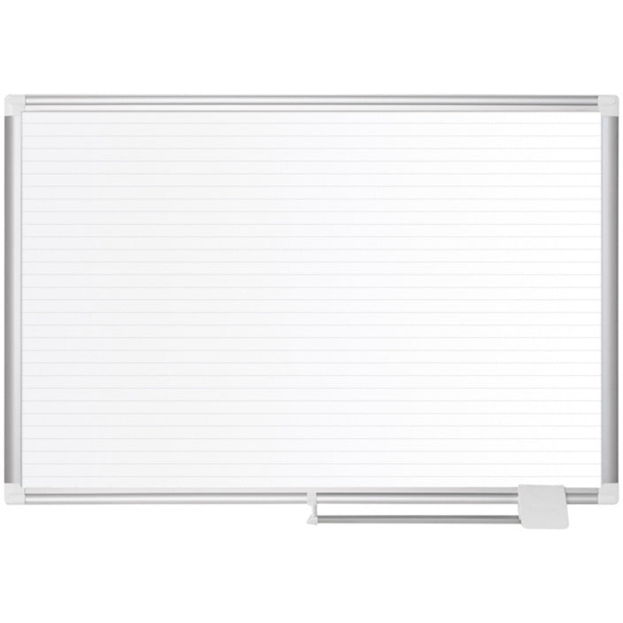MA0594830 Magentic Dry Erase Ruled Planning White Board, Laquered Steel Surface, Sliding Marker Tray, 36" x 48", Aluminum Frame by MasterVision