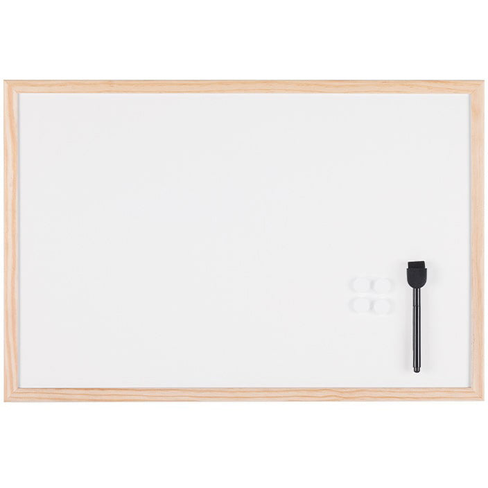 MM07001010 Magnetic Dry Erase White Board, 24" x 36", Pine Wood Frame, Wall Mount Kit Included by MasterVision