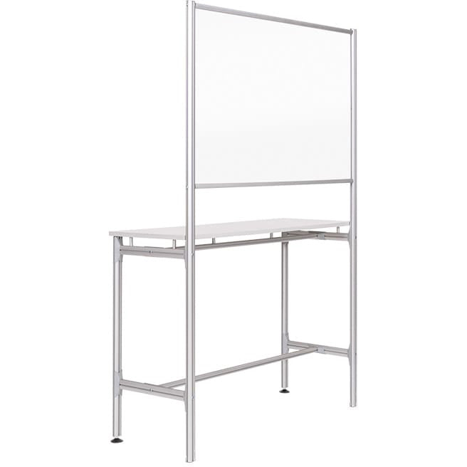 SUP3603 Protector Series Standing Desk Workstation with Glass Panel, 48" x 73", Aluminum Frame by MasterVision