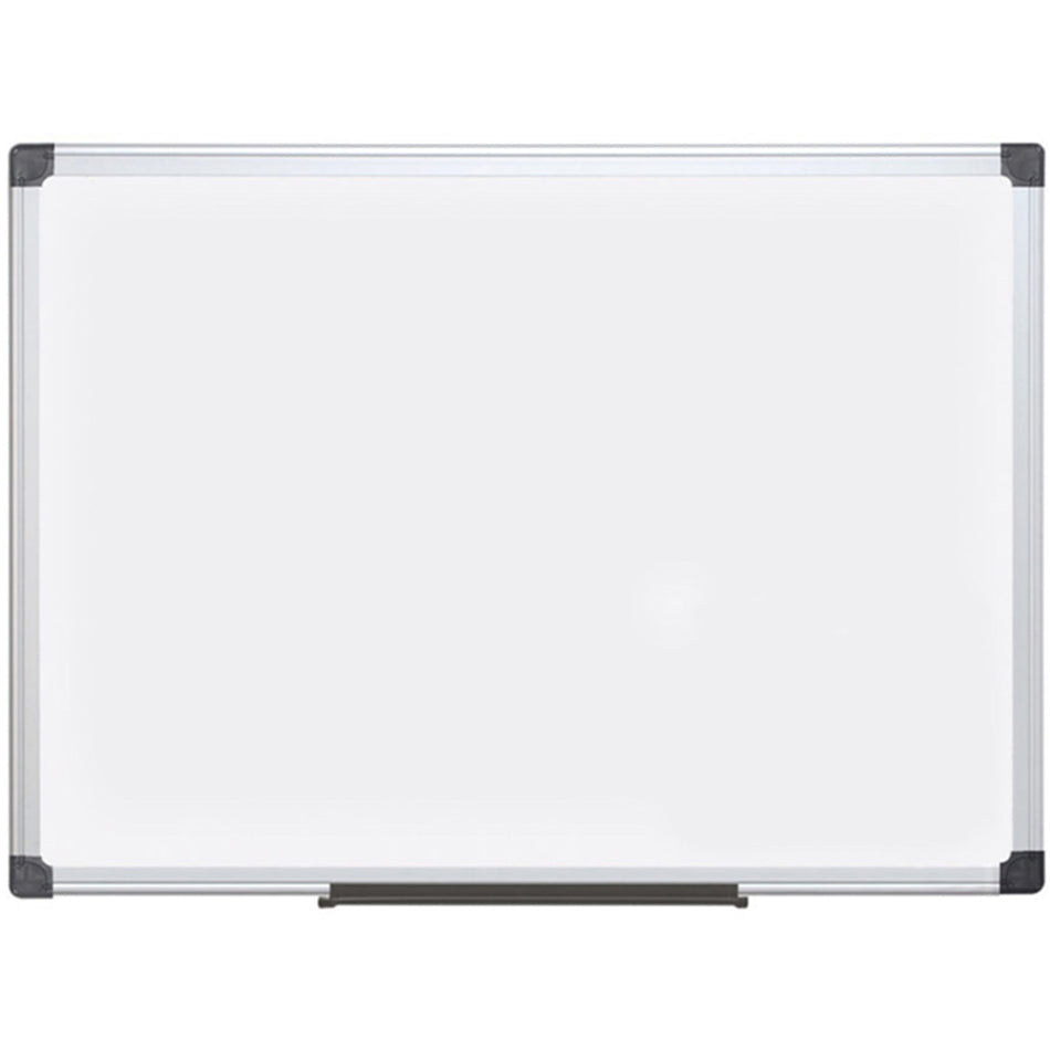 MA0207170 Maya Series Magnetic Dry Erase Board, Laquered Steel Whiteboard, Snap-On Marker Tray, Wall Mounting Kit, 18" x 24", Aluminum Frame by MasterVision