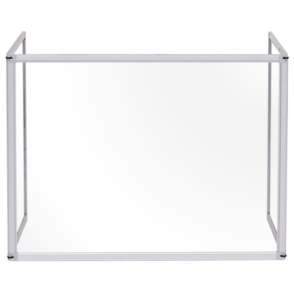 GL07219101 Protector Series Trio Glass Desk Divider, 18" x 36" x 24", Desk Sneeze Guard, Aluminum Frame by MasterVision