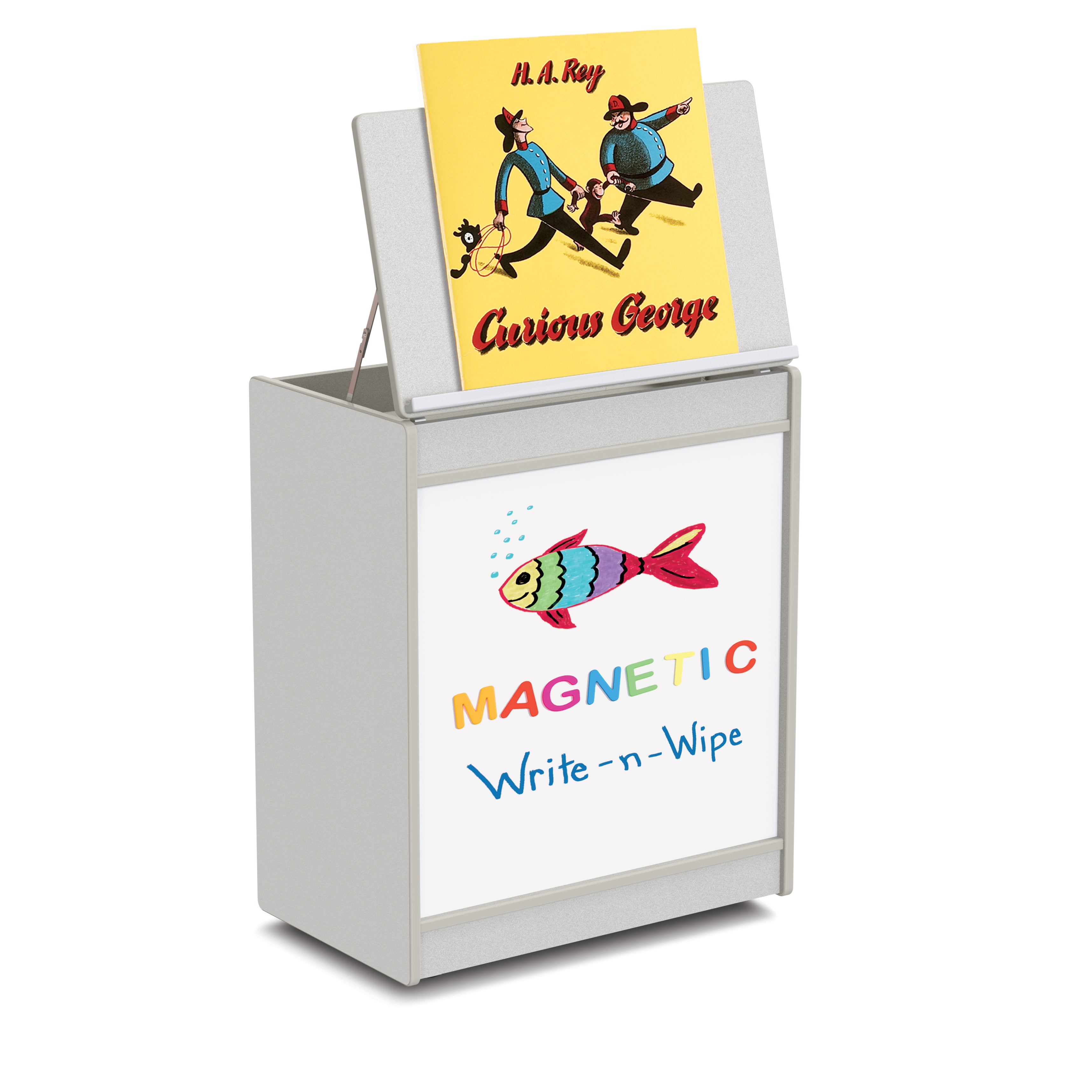 0543JCMG000, Rainbow Accents Big Book Easel - Magnetic Write-n-Wipe  - Gray