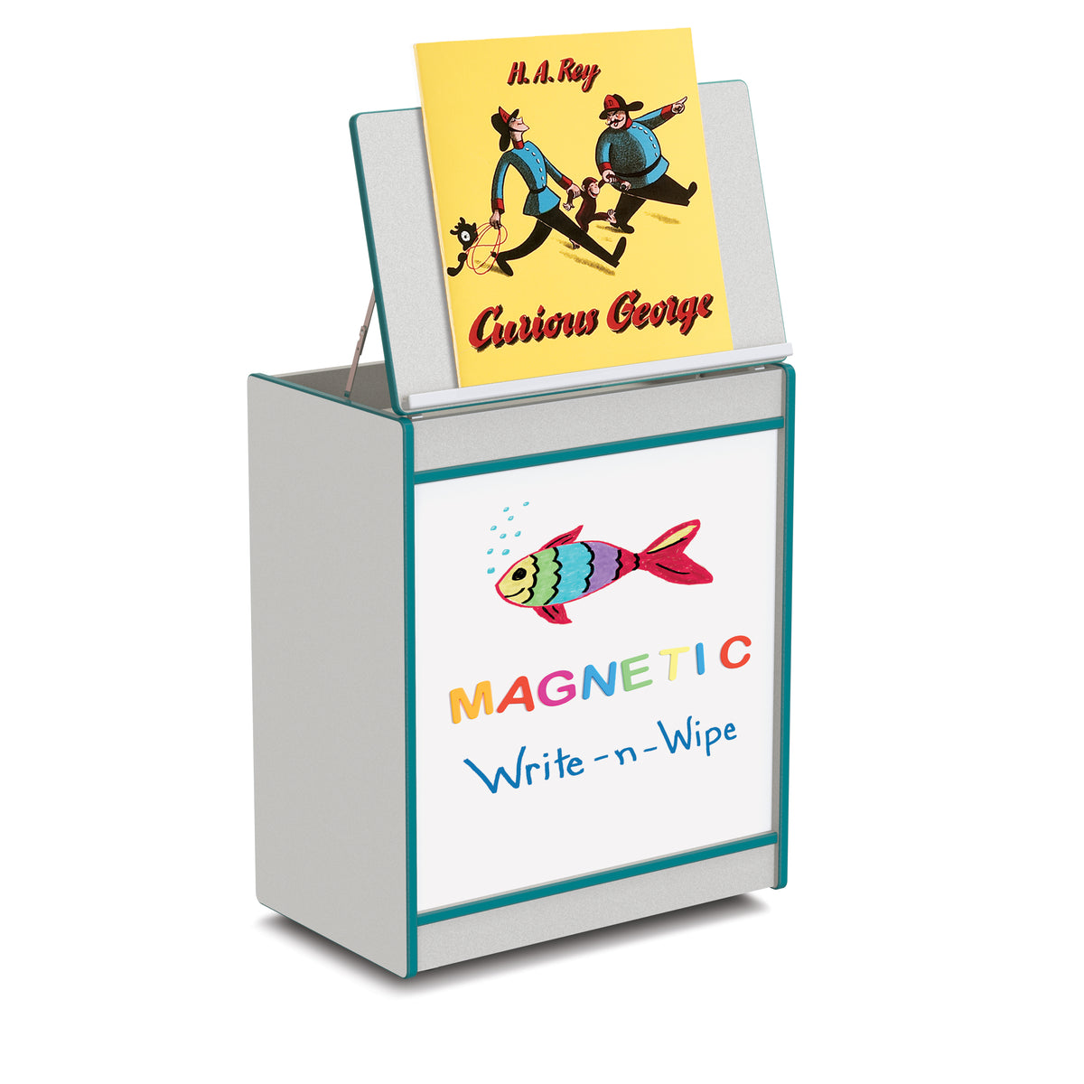 0543JCMG005, Rainbow Accents Big Book Easel - Magnetic Write-n-Wipe - Teal