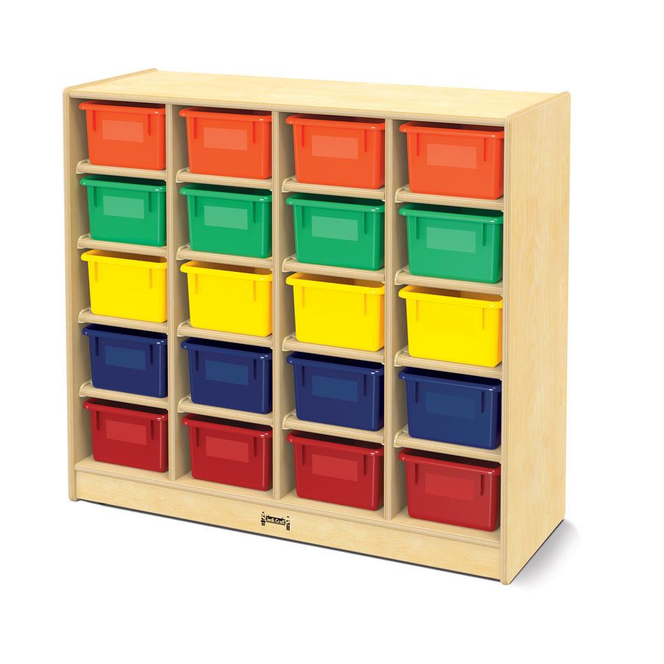 0621JC, Jonti-Craft 20 Cubbie-Tray Mobile Unit - with Colored Trays