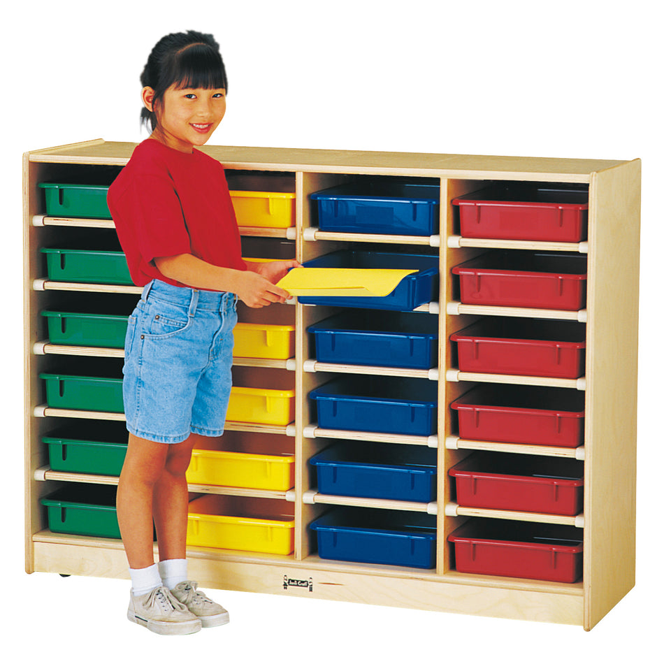 0625JC, Jonti-Craft 24 Paper-Tray Mobile Storage - with Colored Paper-Trays