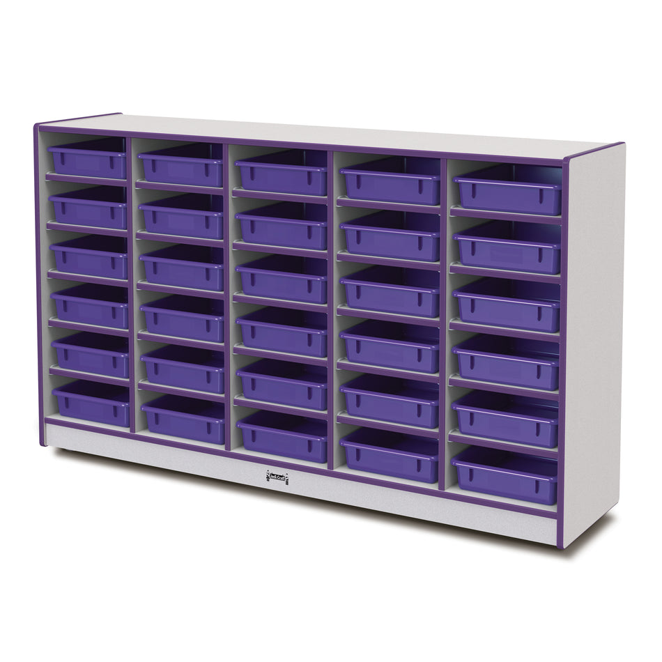 0931JCWW004, Rainbow Accents 30 Paper-Tray Mobile Storage - with Paper-Trays - Purple
