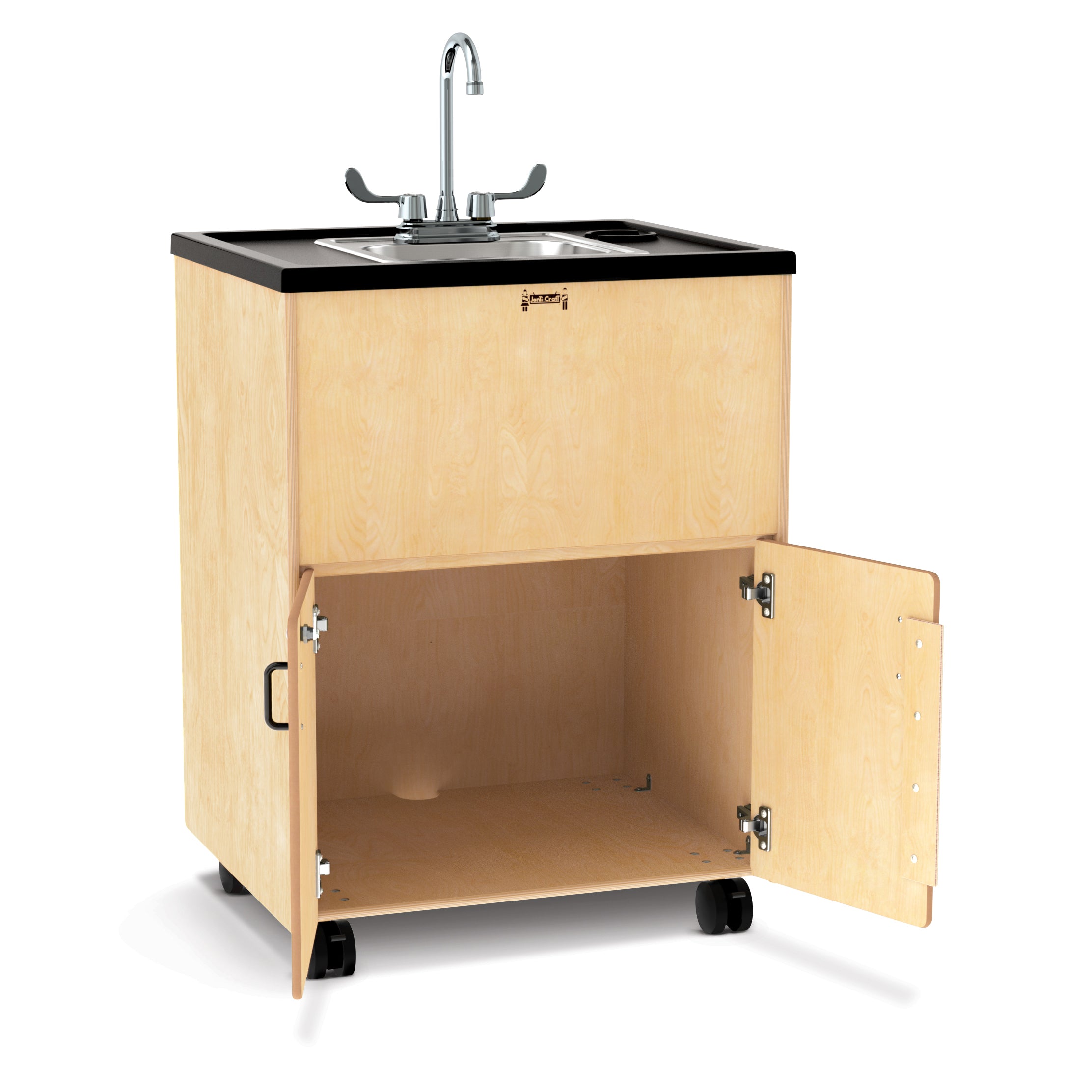 1367JC, Jonti-Craft Clean Hands Helper Portable Sink - 38" Counter - Stainless Steel Sink - Plumbing Required