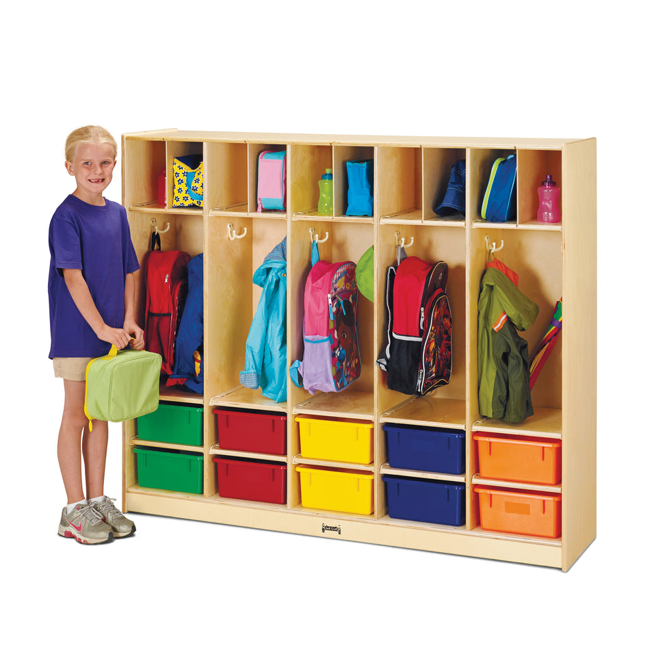 26857JC, Jonti-Craft Large Locker Organizer - with 10 Colored Tubs