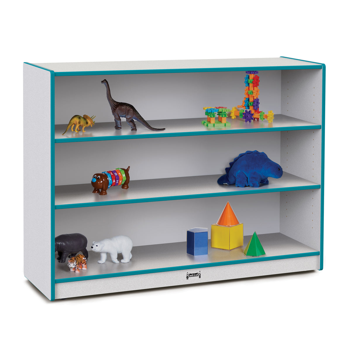 26932JCWW005, Rainbow Accents Super-Sized Adjustable Mobile Straight-Shelf - Teal