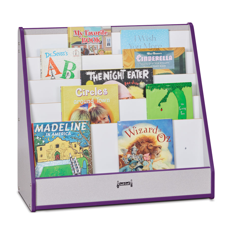3514JCWW004, Rainbow Accents Flushback Pick-a-Book Stand - Purple