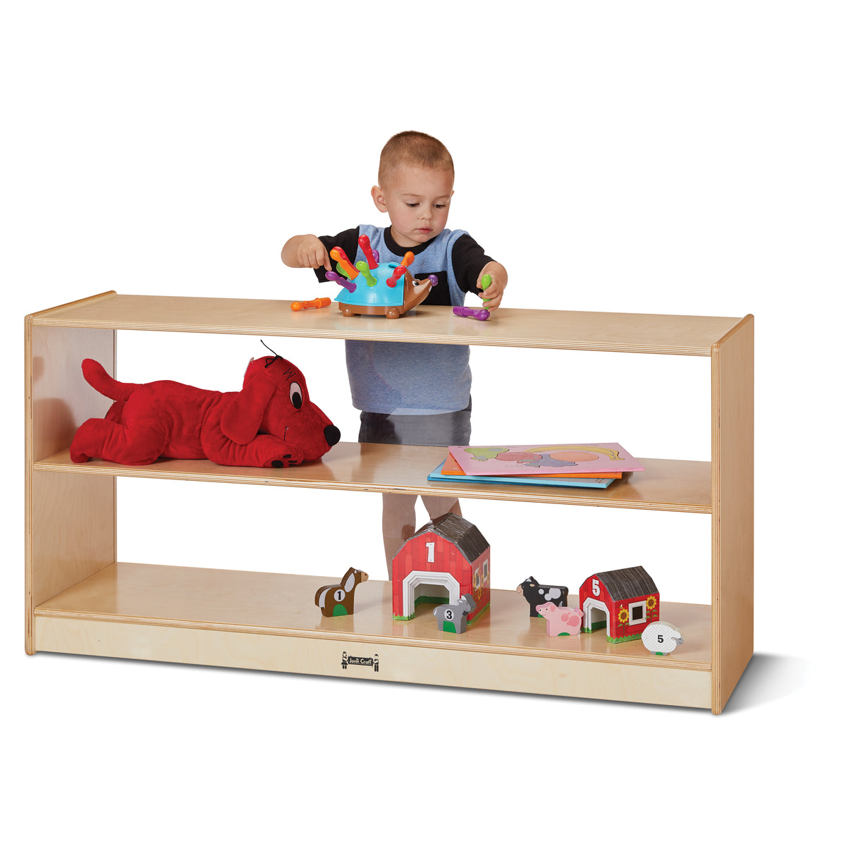 3903JCPLNC, Jonti-Craft Toddler Fixed Straight-Shelf with See-Thru Back