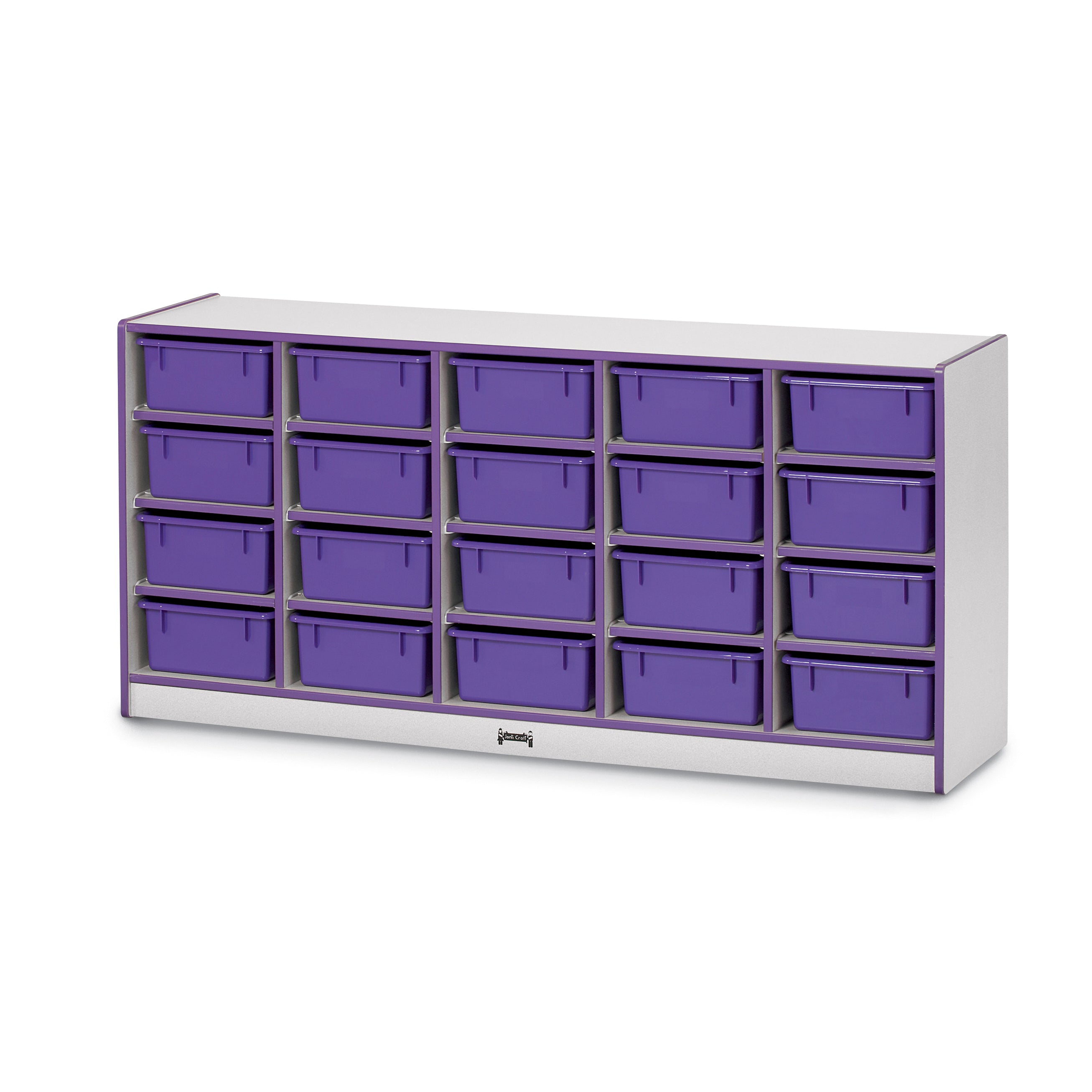 4021JCWW004, Rainbow Accents 20 Tub Mobile Storage - with Tubs - Purple