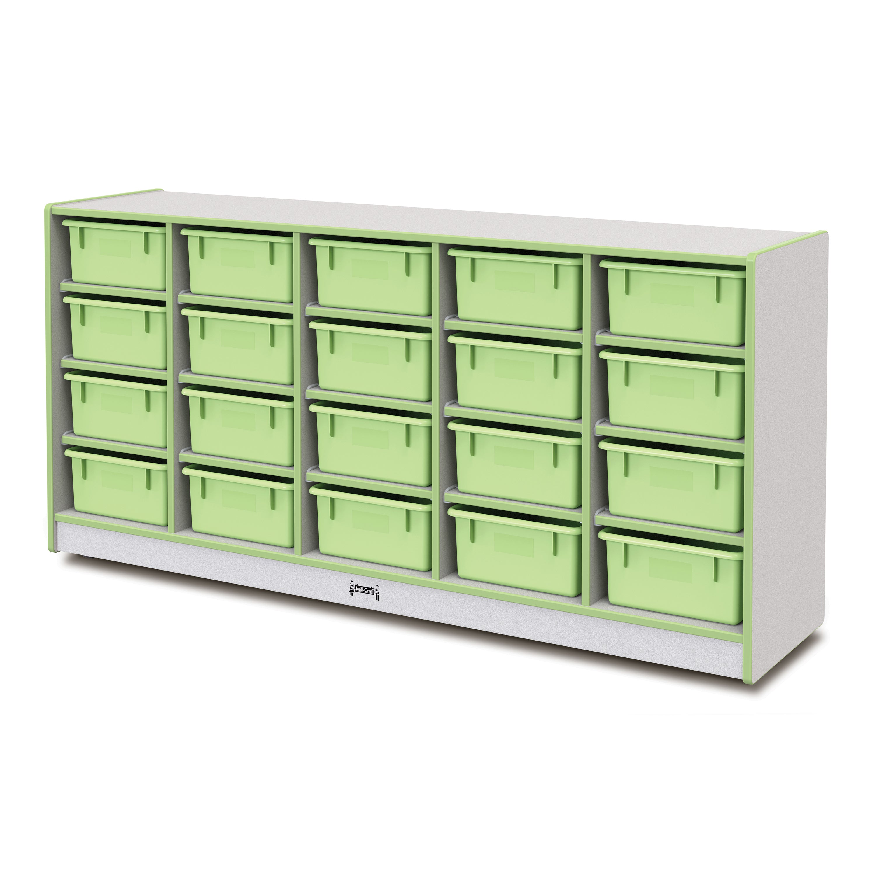 4021JCWW130, Rainbow Accents 20 Tub Mobile Storage - with Tubs - Key Lime Green
