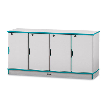 4688JC005, Rainbow Accents Stacking Lockable Lockers -  Single Stack - Teal