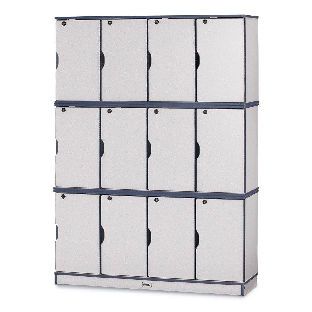 4697JC112, Rainbow Accents Stacking Lockable Lockers -  Triple Stack - Navy