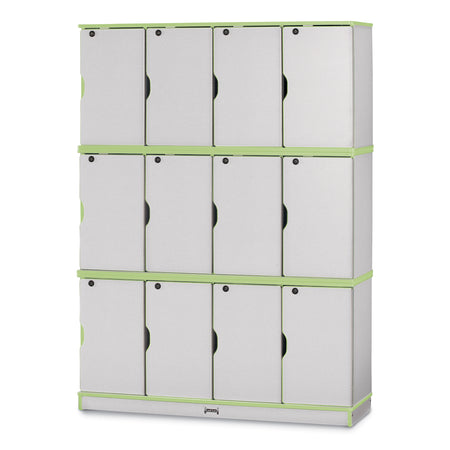 4697JC130, Rainbow Accents Stacking Lockable Lockers -  Triple Stack - Key Lime Green