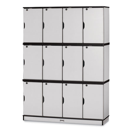 4697JC180, Rainbow Accents Stacking Lockable Lockers -  Triple Stack - Black