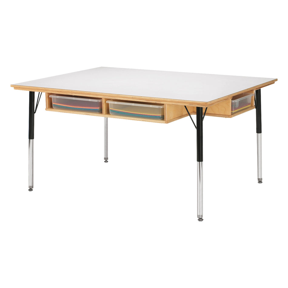 55234JC, Jonti-Craft Table with Storage - 24" - 31" Ht - with Clear Paper-Trays