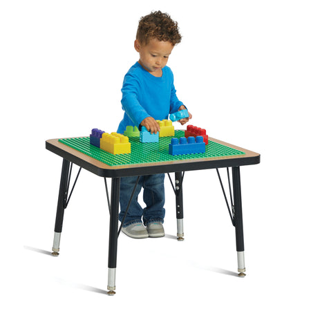 5719JCE, Jonti-Craft Adjustable Building Table - Preschool Brick Compatible - 15-24"H