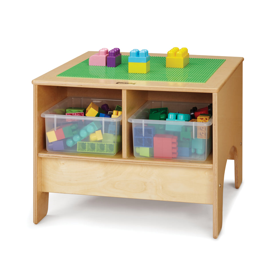57450JC, Jonti-Craft KYDZ Building Table - Preschool Brick Compatible - with Clear Tubs