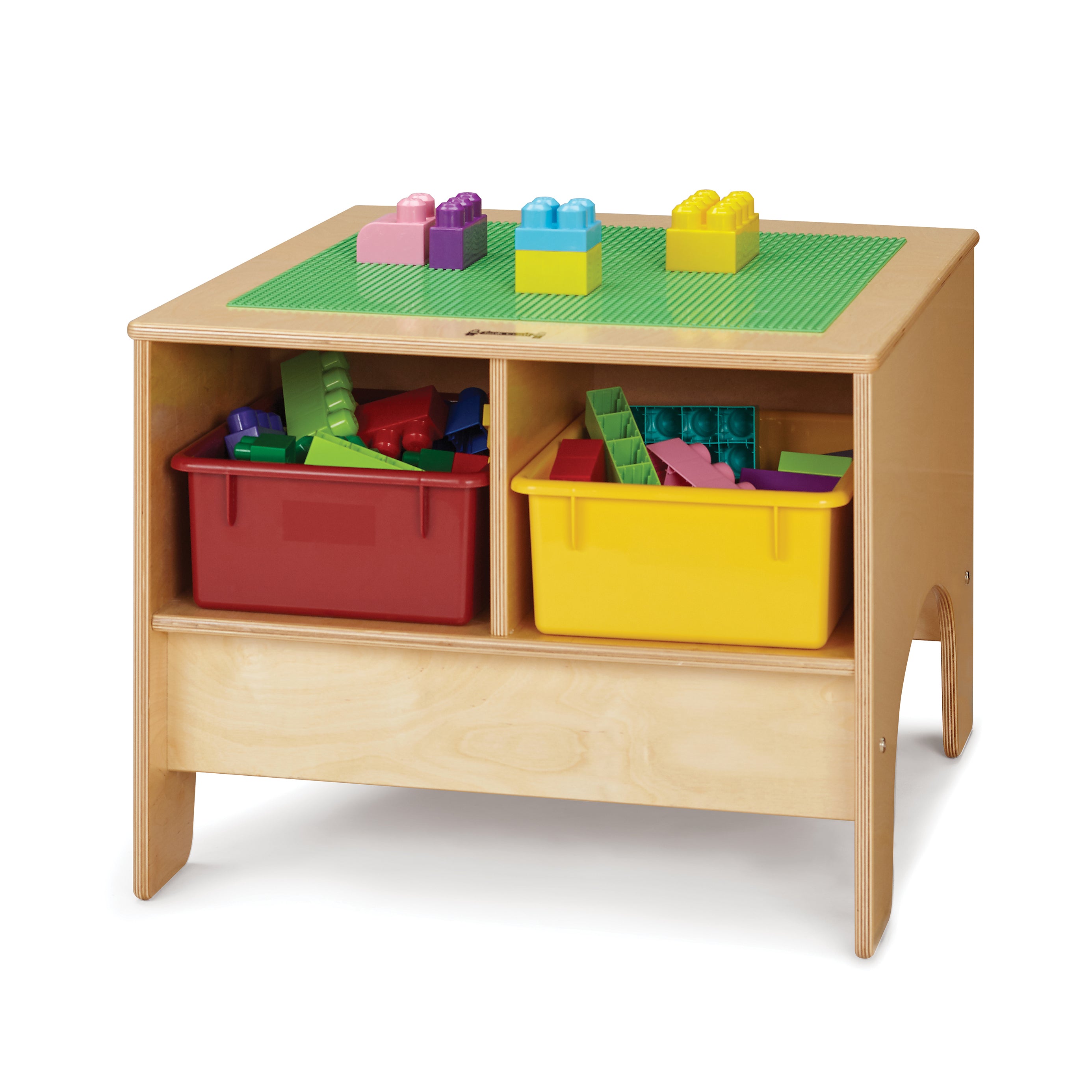 57459JC, Jonti-Craft KYDZ Building Table - Preschool Brick Compatible - with Colored Tubs