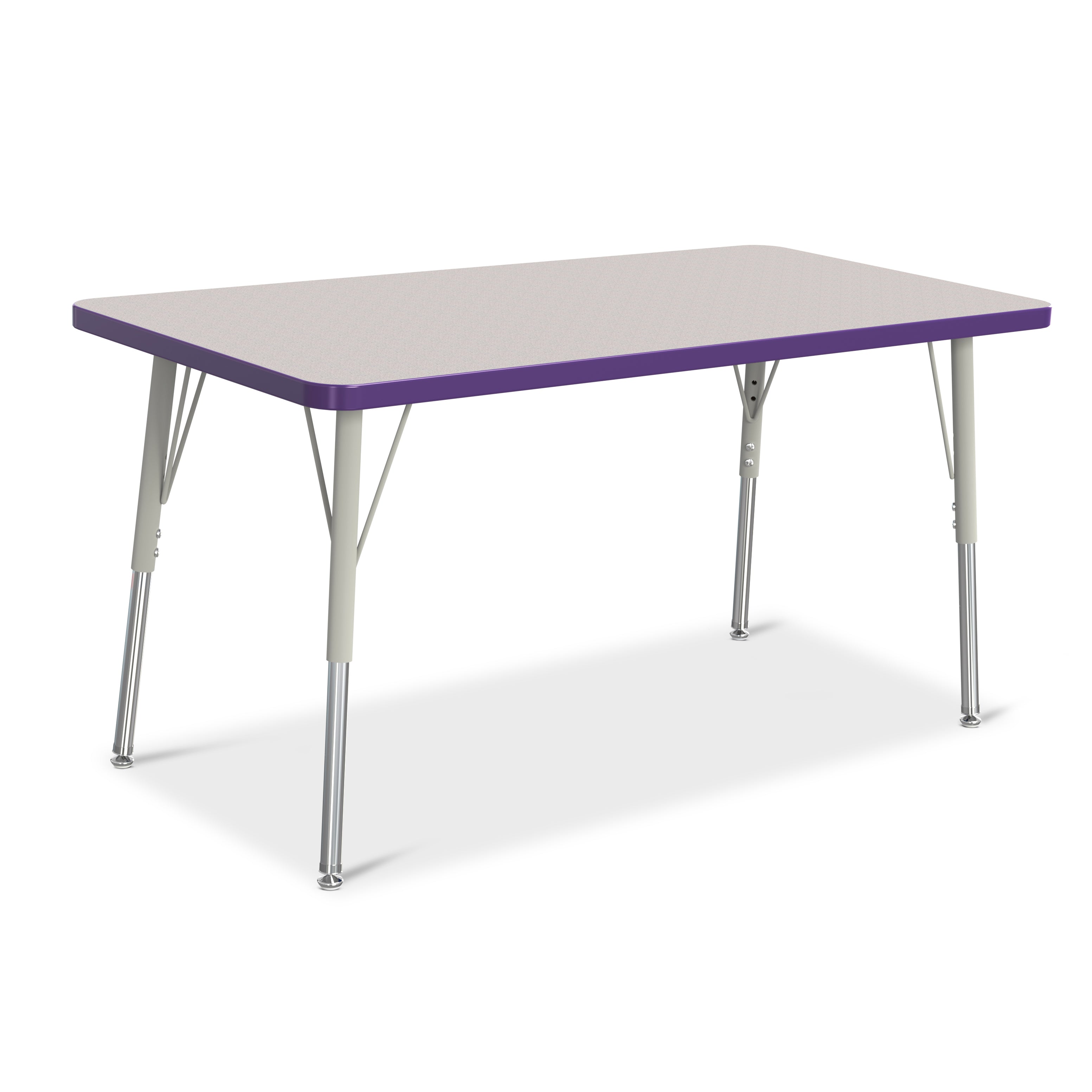 6403JCA004, Berries Rectangle Activity Table - 24" X 48", A-height - Freckled Gray/Purple/Gray