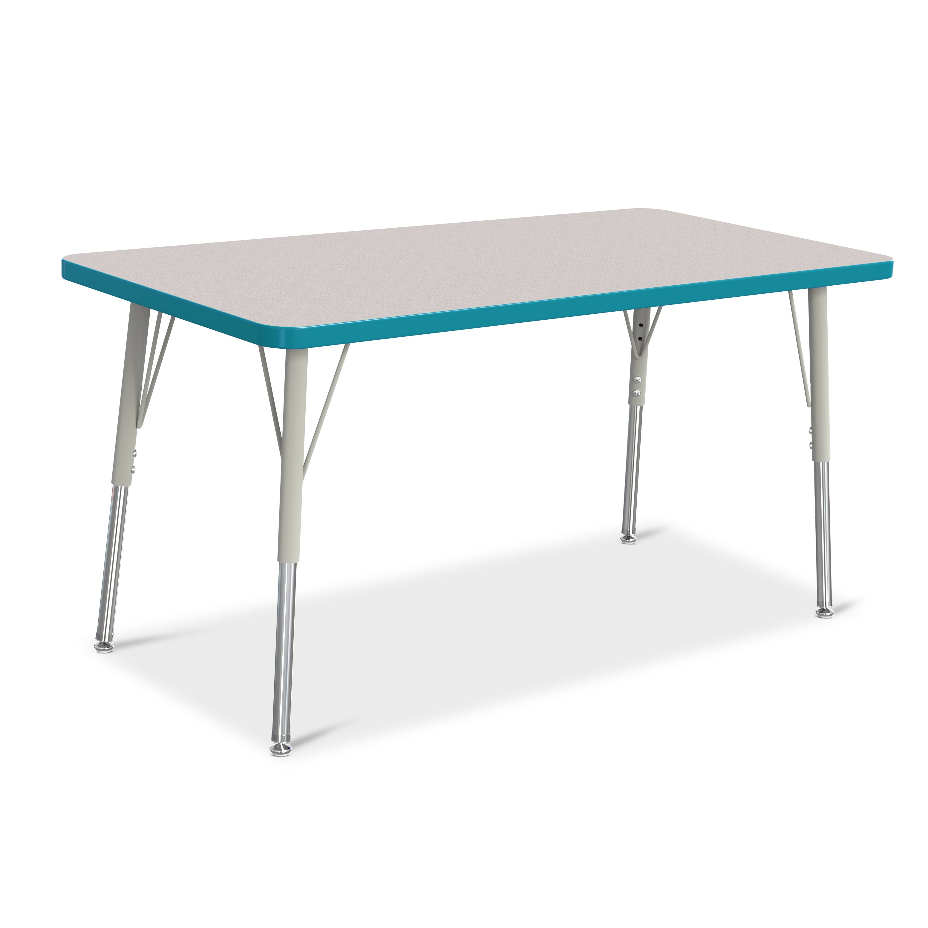 6403JCA005, Berries Rectangle Activity Table - 24" X 48", A-height - Freckled Gray/Teal/Gray