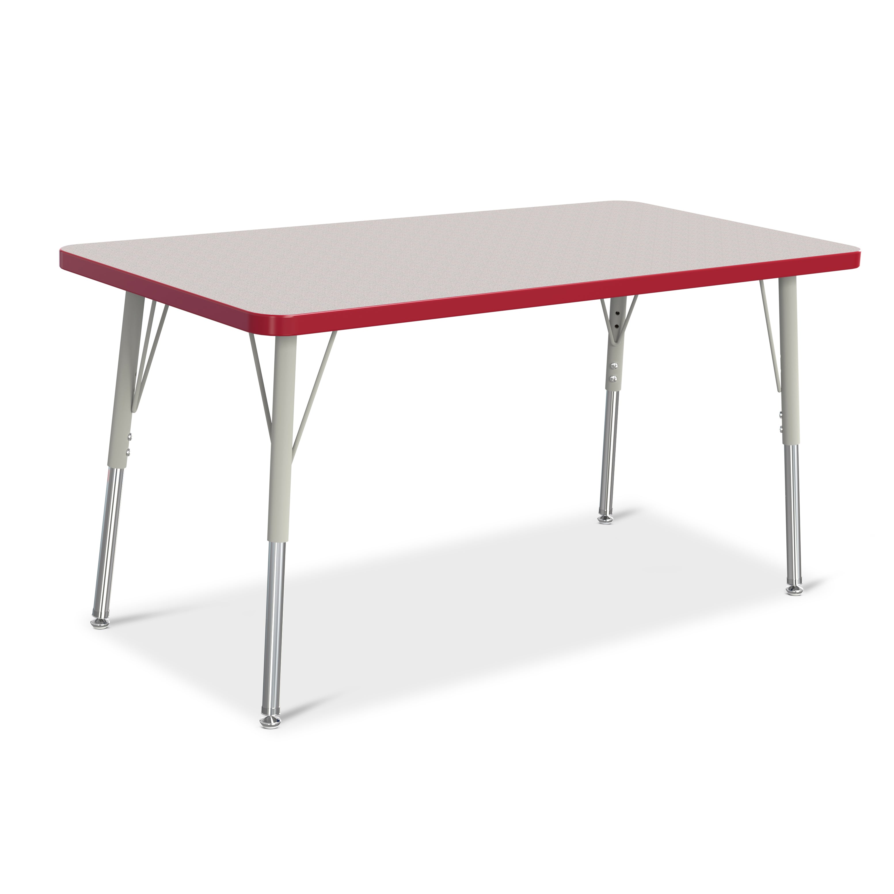 6403JCA008, Berries Rectangle Activity Table - 24" X 48", A-height - Freckled Gray/Red/Gray