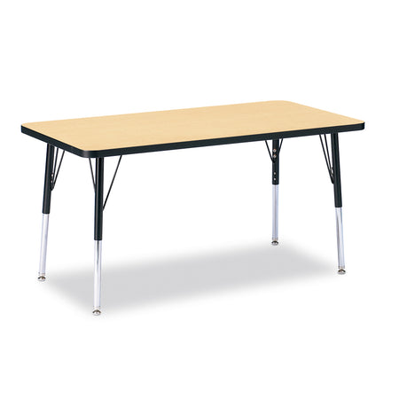 6403JCA011, Berries Rectangle Activity Table - 24" X 48", A-height - Maple/Black/Black