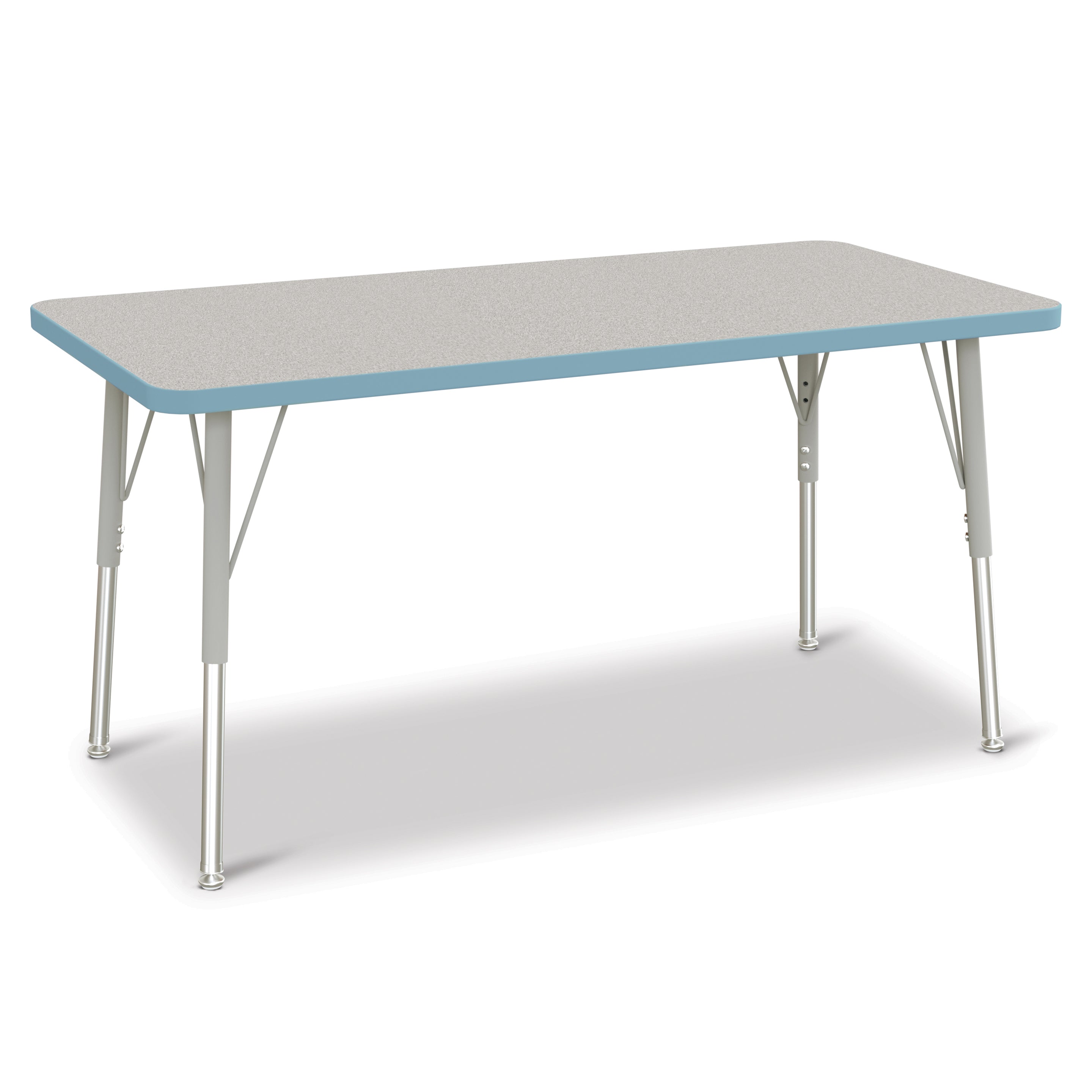 6403JCA130, Berries Rectangle Activity Table - 24" X 48", A-height - Freckled Gray/Key Lime/Gray