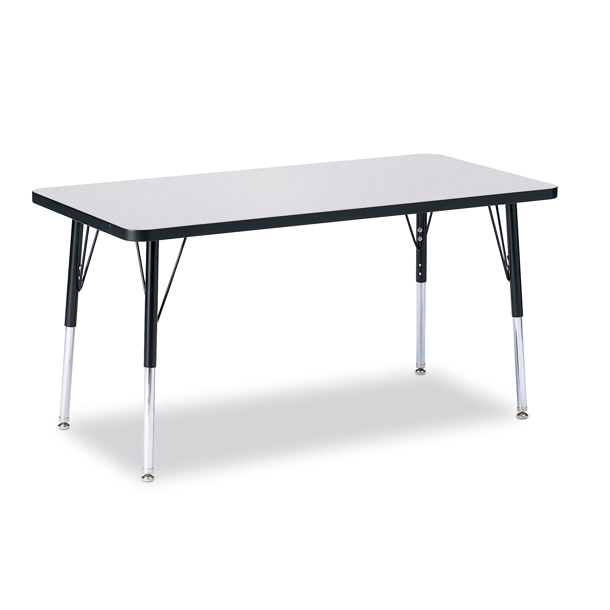 6403JCA180, Berries Rectangle Activity Table - 24" X 48", A-height - Freckled Gray/Black/Black