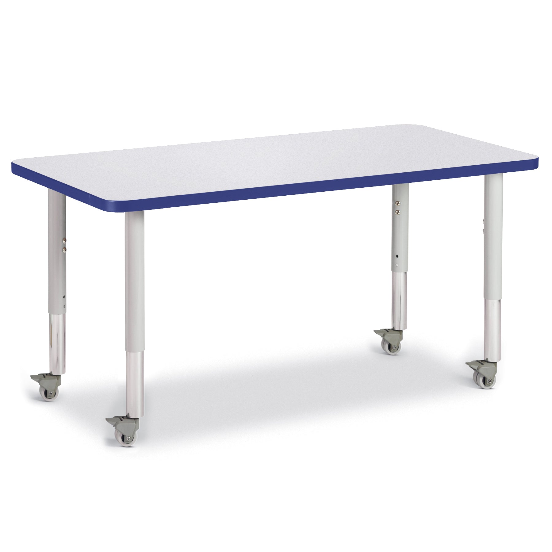 6403JCM003, Berries Rectangle Activity Table - 24" X 48", Mobile - Freckled Gray/Blue/Gray