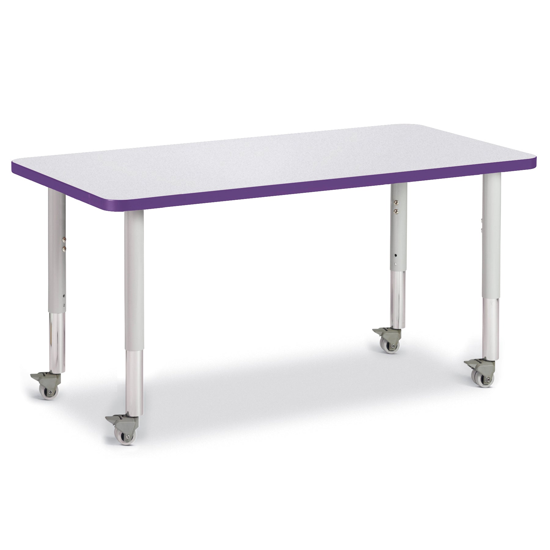 6403JCM004, Berries Rectangle Activity Table - 24" X 48", Mobile - Freckled Gray/Purple/Gray