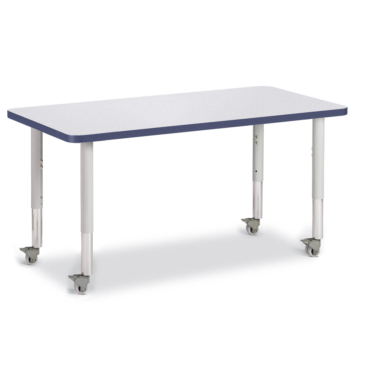 6403JCM112, Berries Rectangle Activity Table - 24" X 48", Mobile - Freckled Gray/Navy/Gray