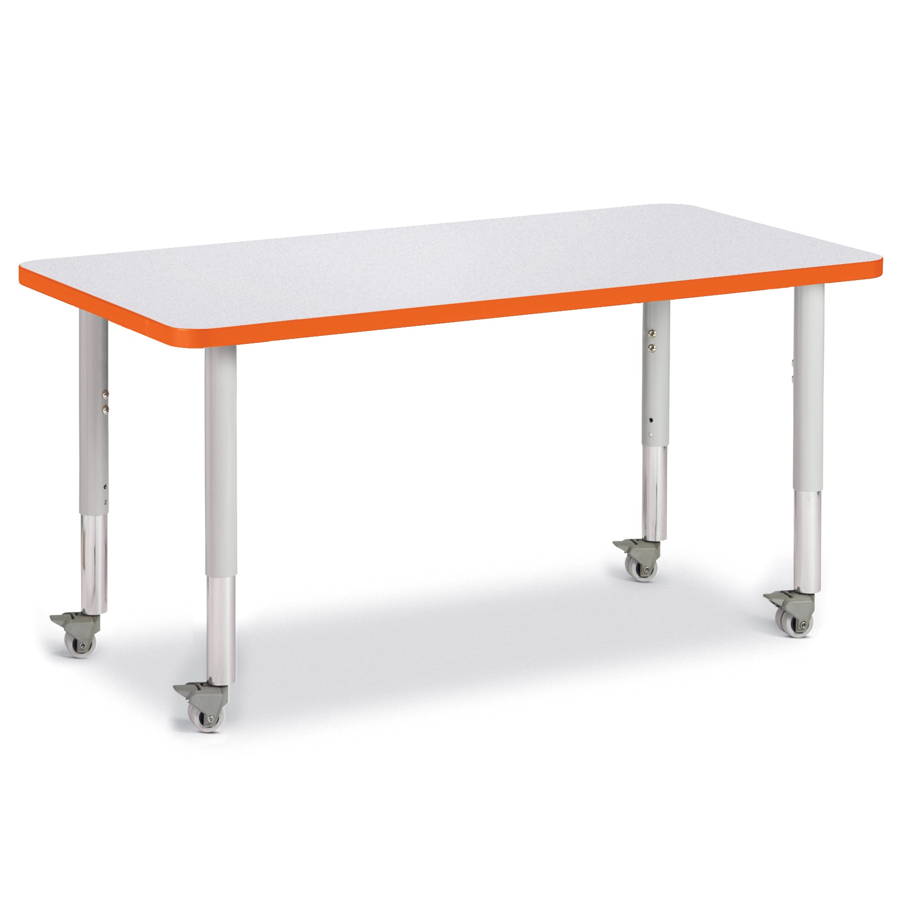 6403JCM114, Berries Rectangle Activity Table - 24" X 48", Mobile - Freckled Gray/Orange/Gray