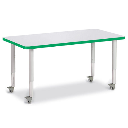 6403JCM119, Berries Rectangle Activity Table - 24" X 48", Mobile - Freckled Gray/Green/Gray