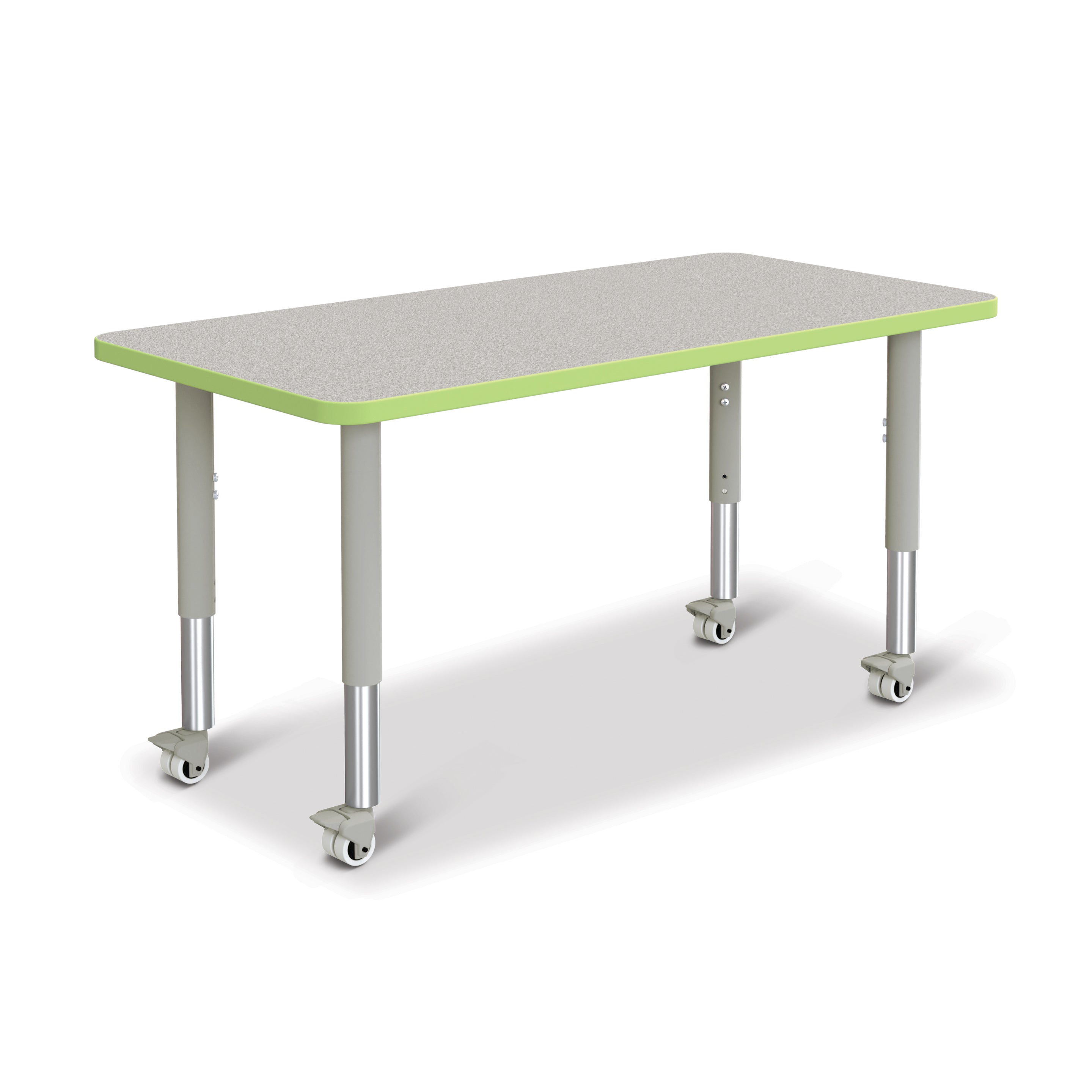 6403JCM130, Berries Rectangle Activity Table - 24" X 48", Mobile - Freckled Gray/Key Lime/Gray
