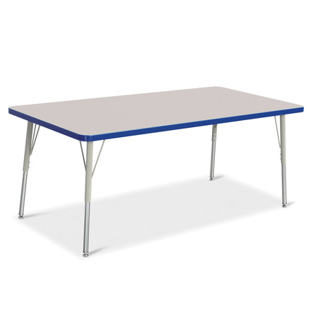 6408JCA003, Berries Rectangle Activity Table - 30" X 60", A-height - Freckled Gray/Blue/Gray