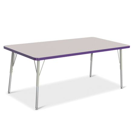 6408JCA004, Berries Rectangle Activity Table - 30" X 60", A-height - Freckled Gray/Purple/Gray