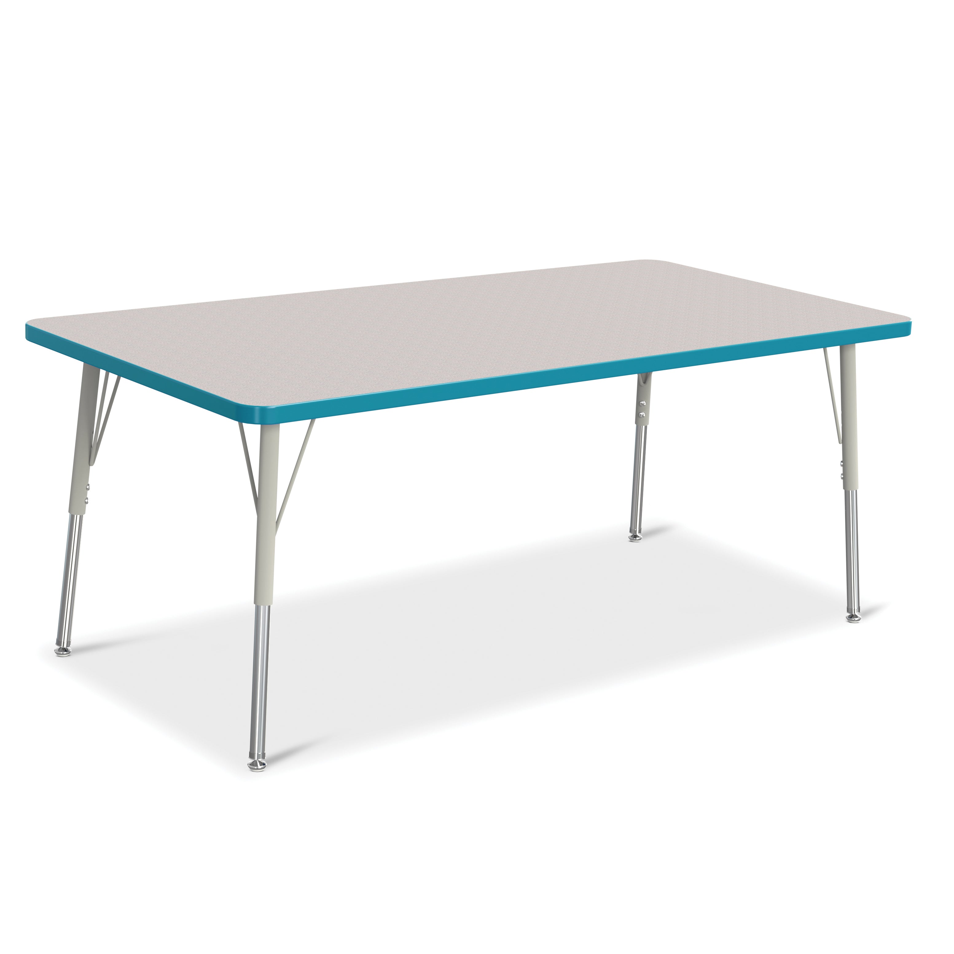 6408JCA005, Berries Rectangle Activity Table - 30" X 60", A-height - Freckled Gray/Teal/Gray