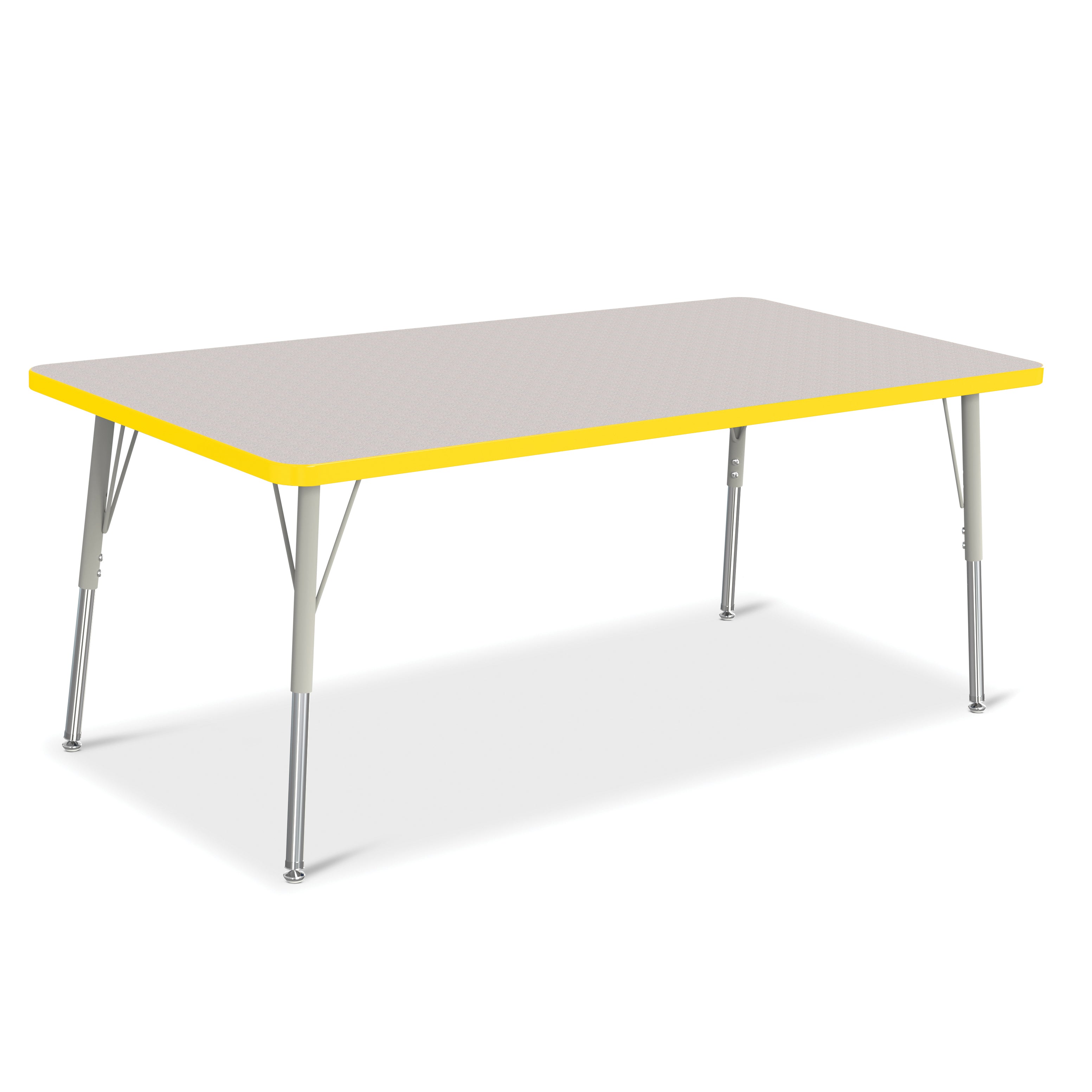 6408JCA007, Berries Rectangle Activity Table - 30" X 60", A-height - Freckled Gray/Yellow/Gray