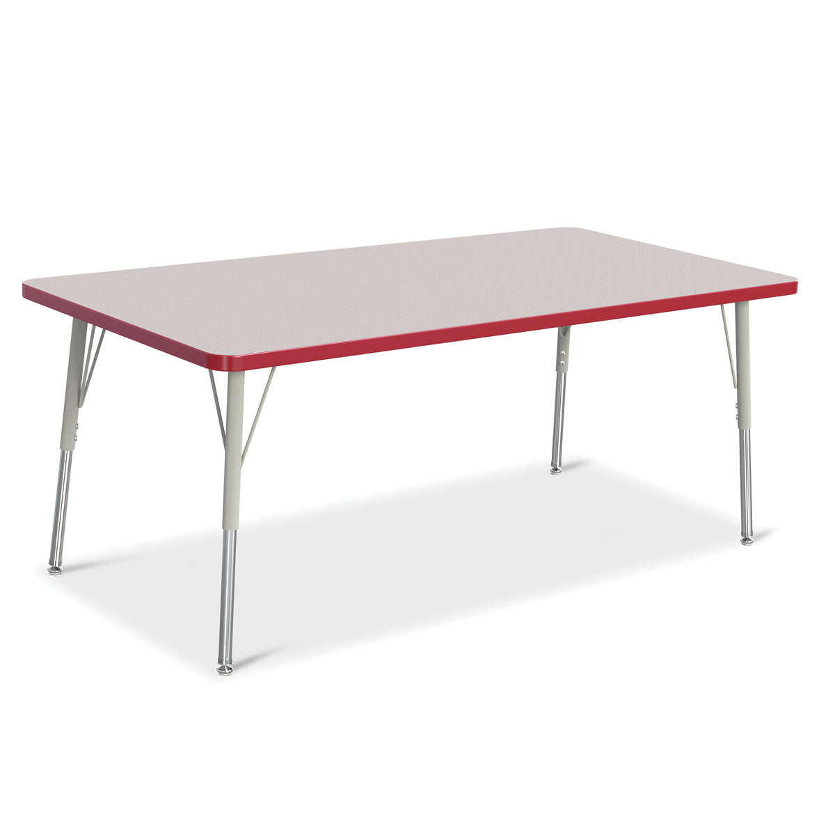6408JCA008, Berries Rectangle Activity Table - 30" X 60", A-height - Freckled Gray/Red/Gray