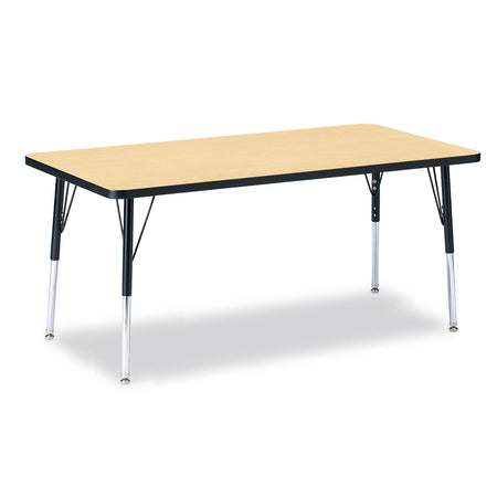 6408JCA011, Berries Rectangle Activity Table - 30" X 60", A-height - Maple/Black/Black